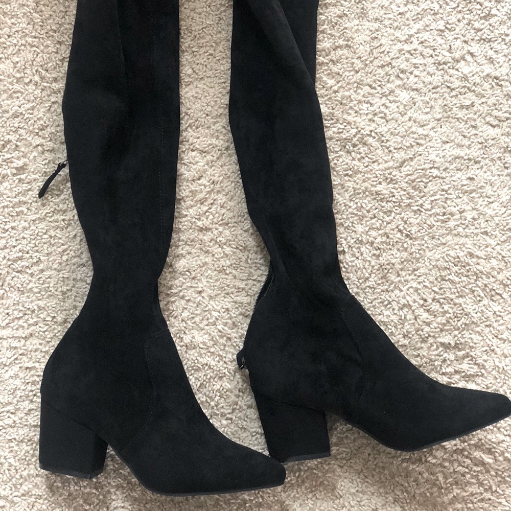 Black Over the Knee Boots - Size 8.5 / 39 EU